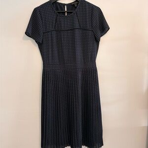 Banana Republic Blue and White Pleated Dress